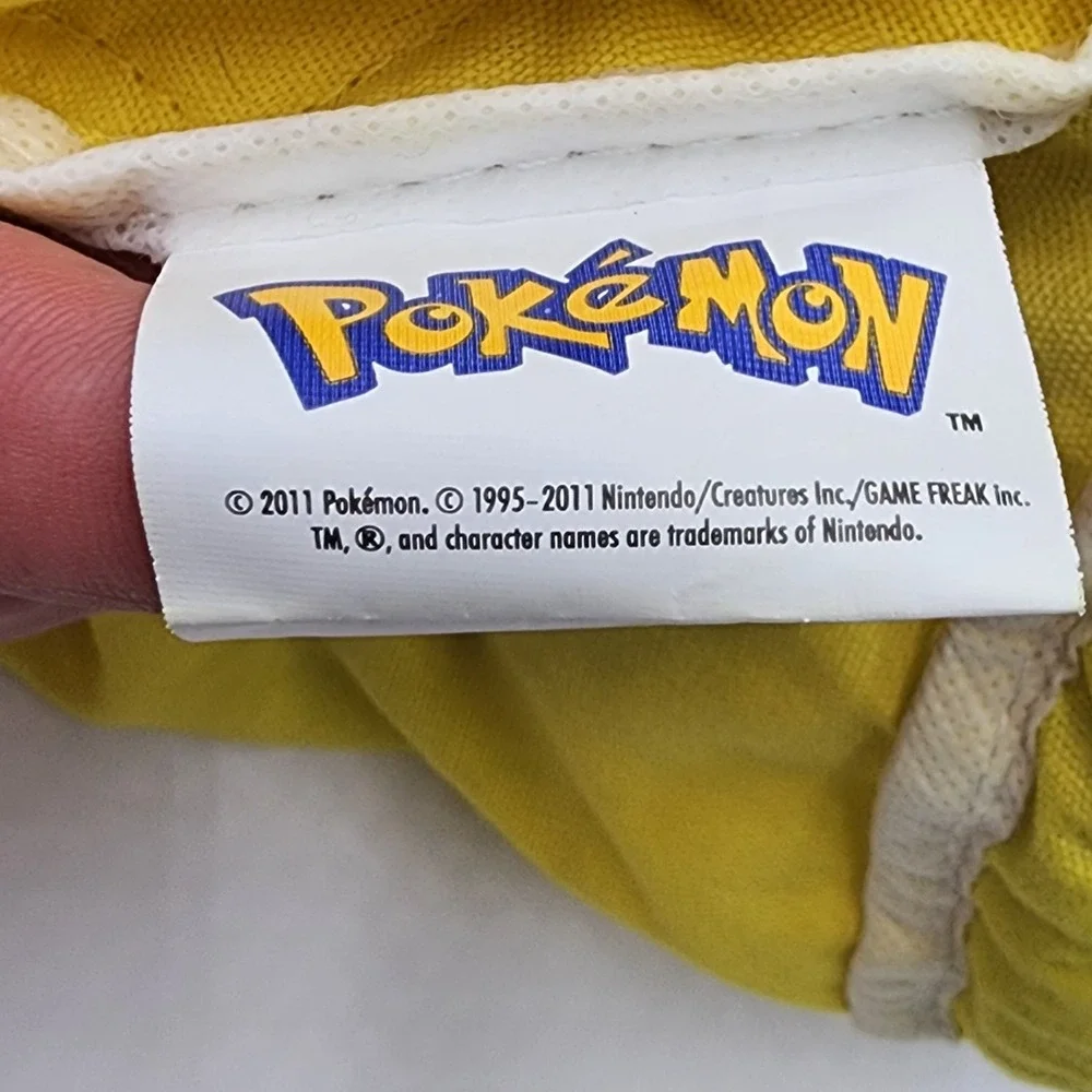 Pokemon Pikachu Drawstring Backpack Bag 2011 Nintendo Yellow Character Sack